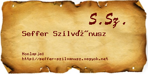 Seffer Szilvánusz névjegykártya